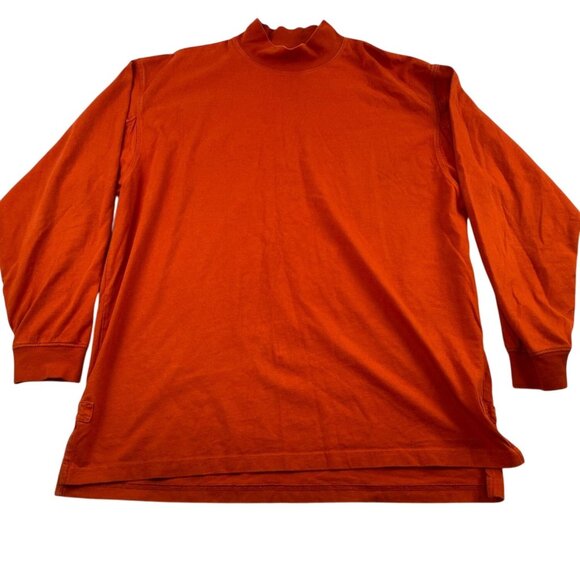Duluth Trading Long Sleeve T-Shirt Large Orange 100% Cotton - Picture 1 of 4